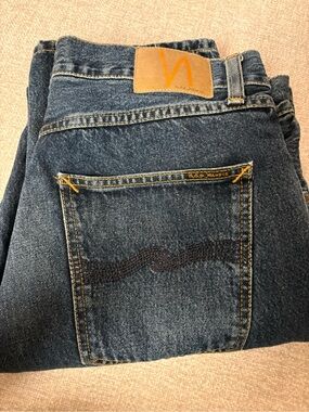 Nudie Jeans Men's Blue Straight leg Denim Size 34/32